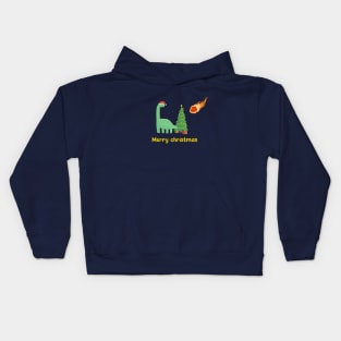 Merry Christmas dinosaur Kids Hoodie